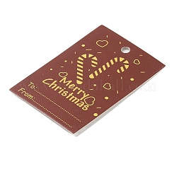 長方形の紙のギフトタグ  クリスマスのために  ファイヤーブリック  キャンディー棒  6x4x0.02cm&nbsp;LS-CDIS-F008-01A