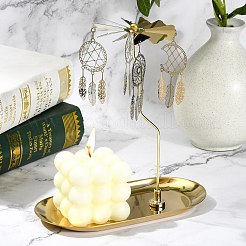 201 Stainless Steel Rotating Merry-Go-Round Tealight Candle Holder&nbsp;DJEW-CJC0002-01