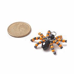 Halloween Spider Glass Pendants&nbsp;PALLOY-JF02005