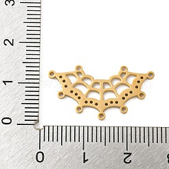 イオンプレーティング（IP）304ステンレス鋼マルチ連リンク  レーザー切断  クモの巣  ゴールドカラー  13x25x1mm  穴：1mm&nbsp;STAS-B056-08G