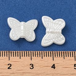 Abs模造パールビーズ  蝶  ゴーストホワイト  11x14x3.5mm  穴：1.8mm&nbsp;OACR-Q194-04