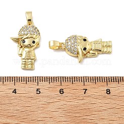 Boy Brass Micro Pave Cubic Zirconia Pendants&nbsp;KK-M325-15A-G