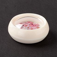 Diyクリスタルエポキシ樹脂材料充填  フラワーネイルアートスパンコール  工芸品作りのため  使い捨てプラスチックボックス付き  ピンク  5~6x5.5~6x0.1mm&nbsp;DIY-E036-21