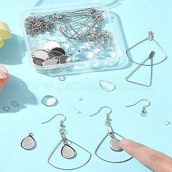 DIY トライアングル＆ファン 304 ステンレススチール ダングルイヤリング作成キット  ステンレス鋼色  4~40x4~32.5x0.7~6.5mm  穴：1.2~3.8mm&nbsp;DIY-FS0007-85