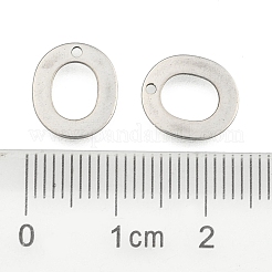 変色しにくい304ステンレススチールの文字チャーム  文字.o  11x10x0.5mm  穴：1mm&nbsp;LS-X-STAS-O072-O