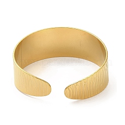 Ion Plating(IP) 304 Stainless Steel Textured Cuff Bangles for Women&nbsp;BJEW-L682-016G