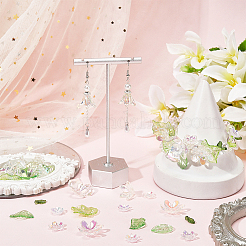 葉っぱと花のジュエリー作りキット  アクリルビーズ、ビーズキャップ、ペンダントを含む  ミックスカラー&nbsp;DIY-SC0031-72