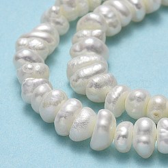 天然養殖淡水パールビーズ連売り  ケシパールビーズ  ナゲット  リネン  2~2.5x3.5~6x3.5~4mm  穴：0.6mm  約138~142個/連  13.78~13.86''（35~35.2センチメートル）&nbsp;PEAR-A005-19-01