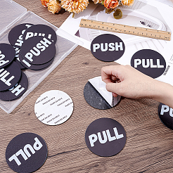 16Pcs Flat Round Self-adhesive Acrylic Sliding Door Pull & Push Signs&nbsp;AJEW-BC0010-70B-01