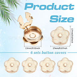 6Pcs Zinc Alloy Cufflinks&nbsp;BUTT-ME0001-50B-01