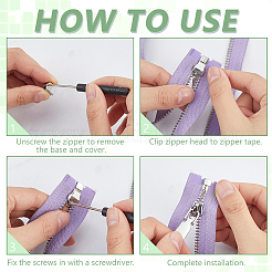 Stainless Steel Zipper Accessories&nbsp;FIND-WH0173-498P