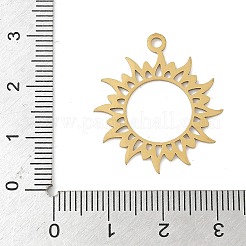 ステンレスペンダント201個  太陽  ゴールドカラー  27x24x1mm  穴：2mm&nbsp;STAS-H480-01G