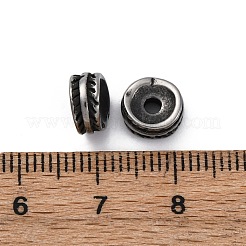 304ステンレススチールビーズ  コラム  アンティークシルバー  8x4mm  穴：2mm&nbsp;STAS-S171-10AS