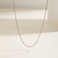 304 Stainless Steel Round Ball Snake Chain Necklaces for Women&nbsp;NJEW-K288-01GP