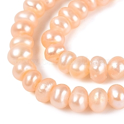 天然養殖淡水パール ビーズ 連  フラットラウンド  砂茶色  3~6.5x3~6.5x2~5mm  穴：0.6mm  約98~108個/連  13.78~14.17インチ（35~36cm）&nbsp;PEAR-N015-04C-02B