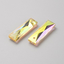 ガラスチャーム  長方形  シトリン  25x7x5mm  穴：1.6mm&nbsp;LS-GLAA-TAC0025-03E
