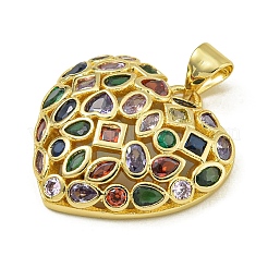 Rack Plating Brass Pave Cubic Zirconia Pendants&nbsp;KK-U029-08G-03