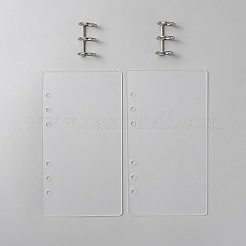 アクリルバインダーカバー  合金のルーズリング付き  長方形  透明  190x105x2mm&nbsp;AJEW-WH20020-479
