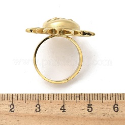 304ステンレススチールオープンカフリング  太陽  18KGP本金メッキ  usサイズ7 1/4(17.5mm)&nbsp;RJEW-C124-04G