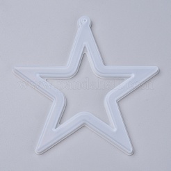 クリスマス中空スターDIYペンダントシリコンモールド  UVレジン用  エポキシ樹脂ジュエリー作り  ホワイト  188x185x11mm  穴：5mm  星：178x178mm&nbsp;X-DIY-I034-07