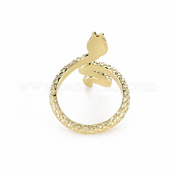 Snake Shape Rack Plating Alloy Cuff Rings&nbsp;RJEW-Q163-013A-RS