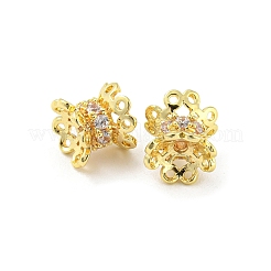 Brass Micro Pave Cubic Zirconia Spacer Beads&nbsp;KK-H452-15G