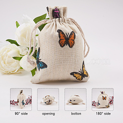 Polycotton(Polyester Cotton) Packing Pouches Drawstring Bags&nbsp;X-ABAG-T004-10x14-03