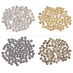 400色合金ボタン4個  2穴  フラットラウンド  ミックスカラー  3.5x1mm  穴：0.6mm  100個/カラー&nbsp;BUTT-GF0004-14