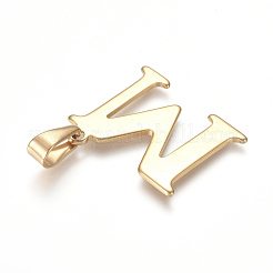 304ステンレスペンダント  ゴールドカラー  頭文字.m  26~27x27~28x1.5mm  穴：4x9mm&nbsp;STAS-F106-95G-M
