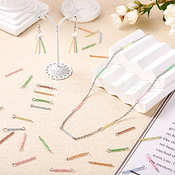48Pcs 12 Colors Glass Rondelle Beaded Connector Charms&nbsp;PALLOY-TA00138
