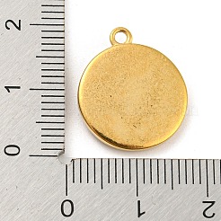 304ステンレスペンダント  フラットラウンド、祈りの手のチャーム付き  ゴールドカラー  18.5x16x2mm  穴：1.6mm&nbsp;STAS-C082-04G