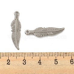 変色しない304ステンレススチールペンダント  フェザーチャーム  ステンレス鋼色  26.3x7x2mm  穴：1.5mm&nbsp;STAS-O004-05P