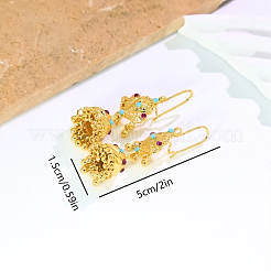 Vintage Ethnic Bell Brass Hoop Earrings&nbsp;LS-VD5879