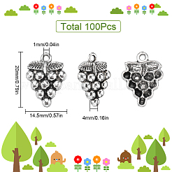100Pcs Grape Tibetan Style Alloy Pendants&nbsp;TIBEP-SC0002-47