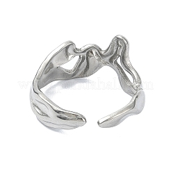 女性用304ステンレススチールカフリング  ステンレス鋼色  調整可能  11mm&nbsp;RJEW-M019-38P