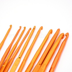 酸化アルミニウムダブルかぎ針編みフック  DIYツール  ダークオレンジ  13x0.5x0.35cm  10個/セット&nbsp;TOOL-WH0132-21