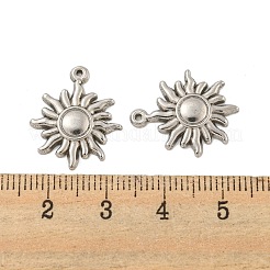 変色しない304ステンレススチールペンダント  太陽のチャーム  ステンレス鋼色  19.5x16.5x2mm  穴：0.8mm&nbsp;STAS-O004-04P