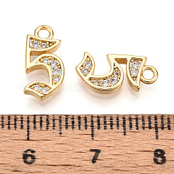 真鍮製マイクロパヴェキュービックジルコニアチャーム  数5  18KGP本金メッキ  13~14x4.5~8x2mm  穴：1.5mm&nbsp;KK-N261-104F-G
