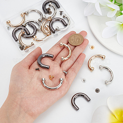 18セット3色の合金製バッグサスペンションクラスプ  金属アーチ橋ハードウェア  ネジ付き  ミックスカラー  1.7x3.85x0.8cm  穴：2.5mm  6セット/カラー&nbsp;DIY-WR0002-37
