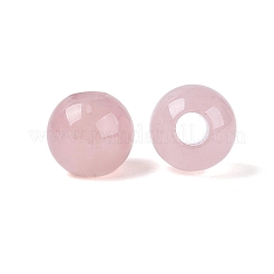 天然ローズクォーツヨーロピアンビーズ  スムーズなラウンド  大穴ビーズ  13.5~14x12~13mm  穴：5mm&nbsp;G-Q602-09B-02