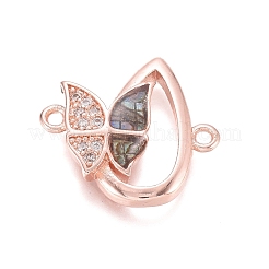 Brass Micro Pave Clear Cubic Zirconia Links connectors&nbsp;ZIRC-L085-64