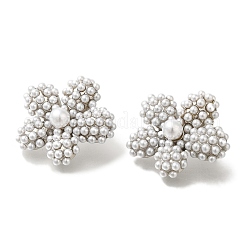Rack Plating Flower Brass Stud Earrings&nbsp;EJEW-H016-08P