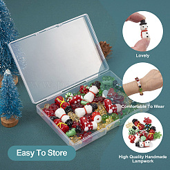 44pcs 10 style Christmas Handmade Lampwork Beads&nbsp;LAMP-TA0001-16