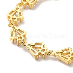 Clear Cubic Zirconia Angel Link Chain Bracelet&nbsp;BJEW-A132-06G