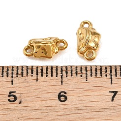 304ステンレススチールコネクタチャーム  ナゲットリンク  イオンプレーティング（ip）  長持ちメッキ  18KGP本金メッキ  5x9x3.5mm  穴：1mm  約15個/袋&nbsp;SA-CBA2B73-04G