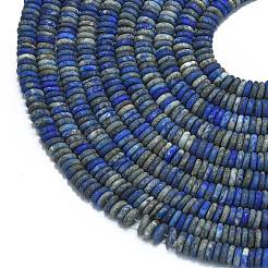 艶消し天然ラピスラズリビーズ連売り  ロンデル  6x2mm  穴：0.7mm  約150~160個/連  14.57~14.96''（37~38センチメートル）&nbsp;G-K389-C09-01