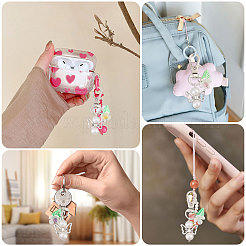16Pcs 8 Colors Flower Angel ABS Plastic Imitation Pearl & Acrylic Pendant Decorations&nbsp;HJEW-CA00055