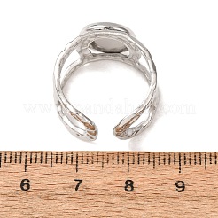 ハンマー仕上げの304ステンレススチール製カフリング部品  ラウンドパッドリングセッティング  ステンレス鋼色  13mm  18mm  トレイのサイズ：10mm&nbsp;SA-CBAC0DF-02B-P