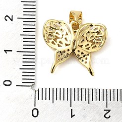Rack Plating Brass Micro Pave Cubic Zirconia Pendants&nbsp;KK-P241-15G