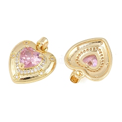 Brass Micro Pave Cubic Zirconia Pendants&nbsp;KK-H257-05G-02